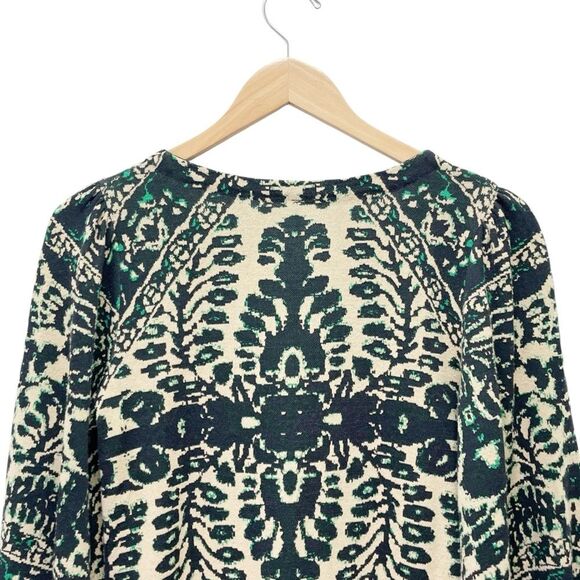 Free People Music & Lyrics Mini Boho Sweater Dress Black Green Combo Size Small - Picture 9 of 14